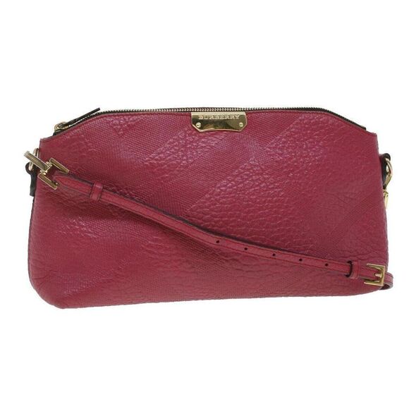 BURBERRY Shoulder Bag Leather Pink Chichester Crossbody - Picture 1 of 15